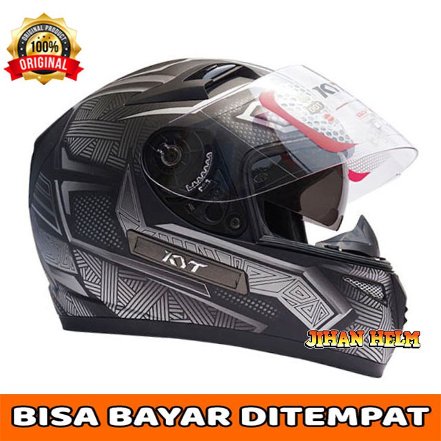 HELM / KYT / HELM KYT / HELM KYT K2 RIDER FULL FACE BLACK PANTHER #1 BLACK DOFF GOLD TERMURAH