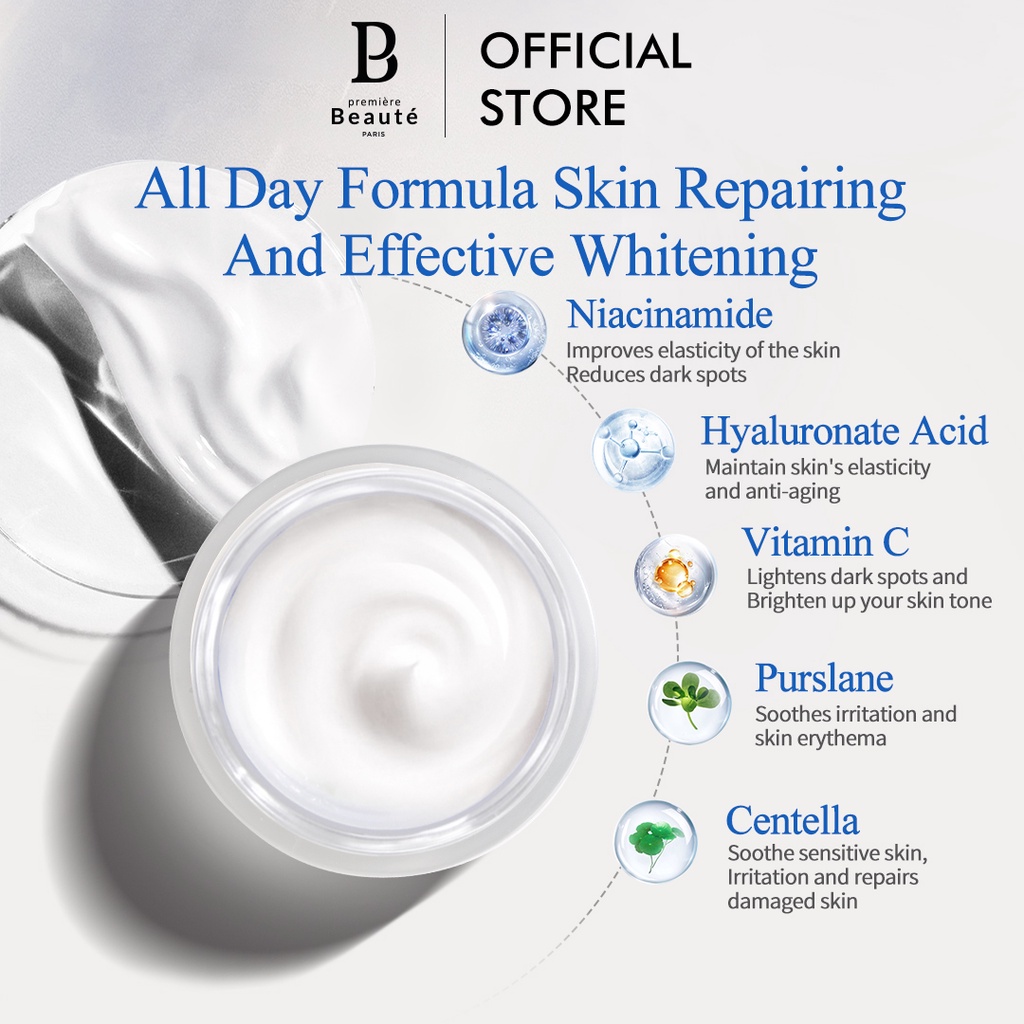 [BPOM] Premiere Beaute Day Cream Niacinamide Centella Luminous White Glow Brightening 30g 20 SPF PA+++ SUN CARE PROTECTION-4