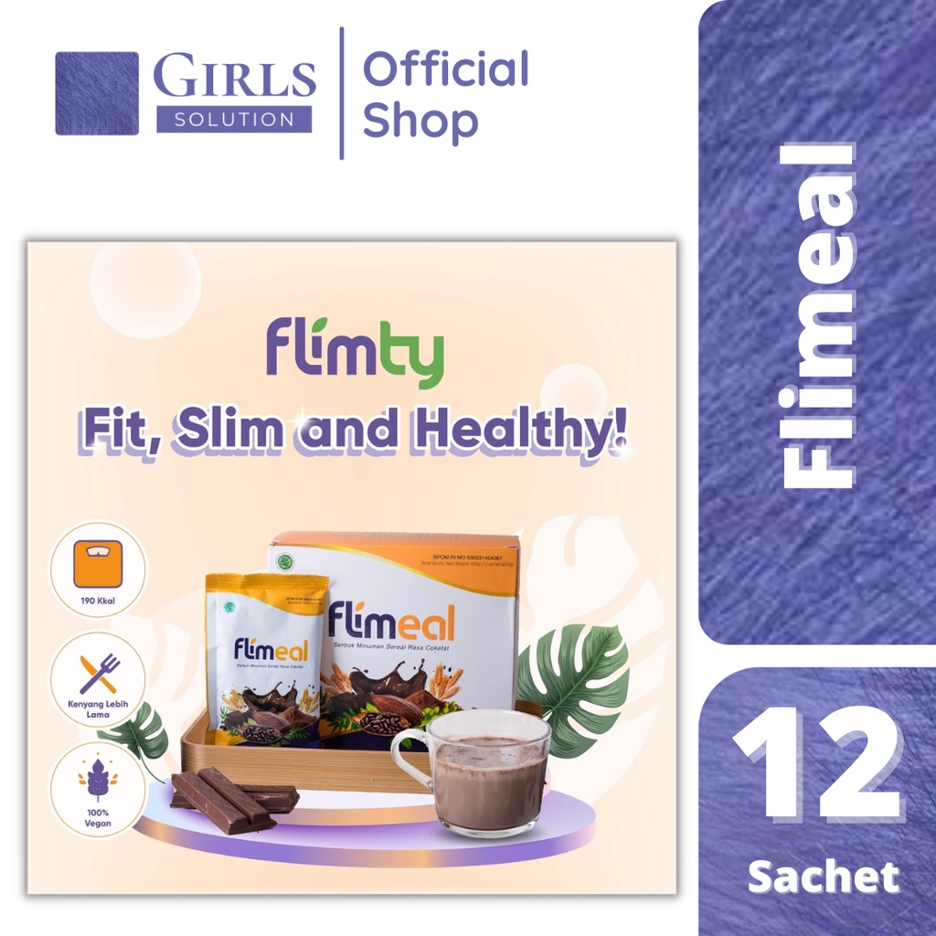 

Flimeal Meal Replacement rasa Coklat by Flimty - 1 Box isi 12 sachet Vegan