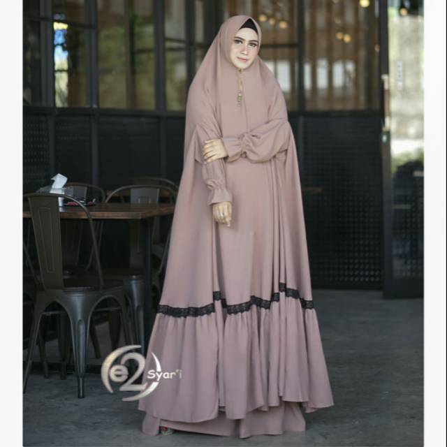 Gamis syari habibah set(free niqab)
