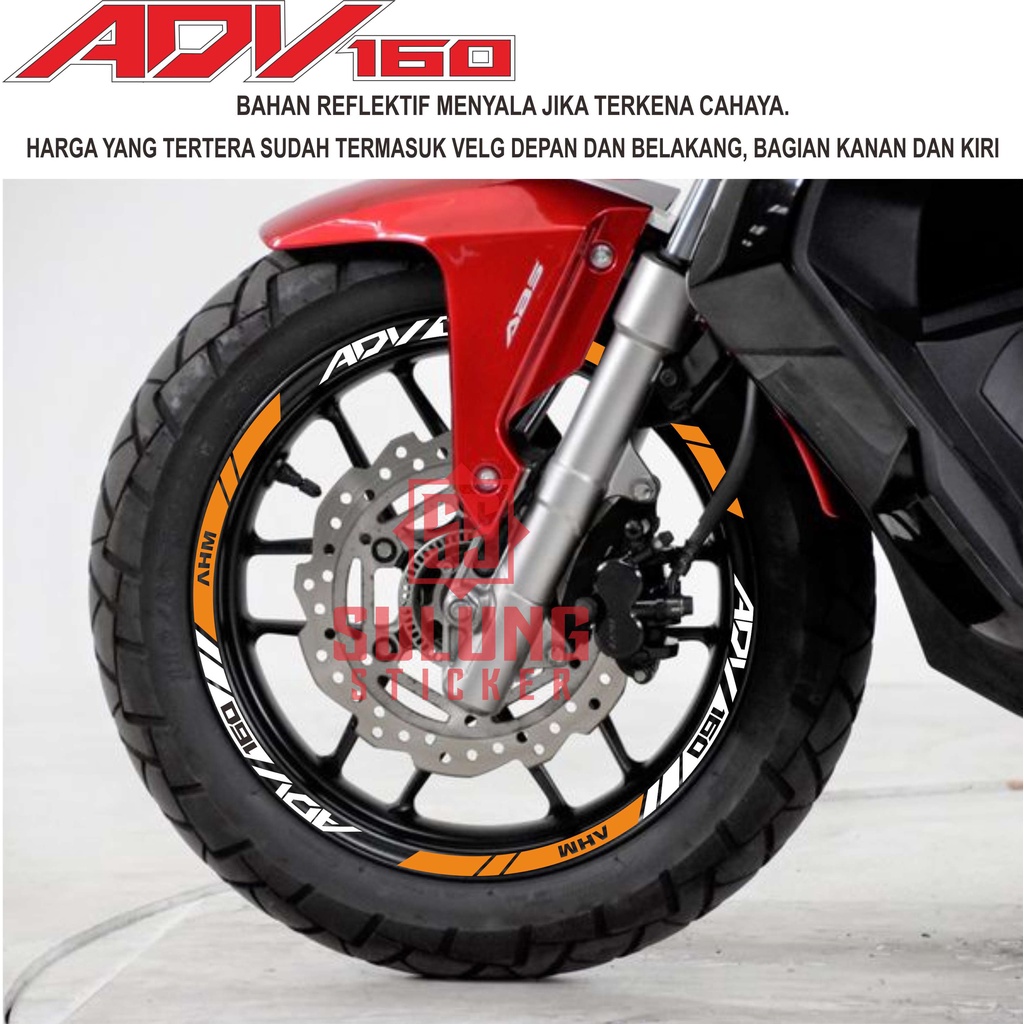 Stiker Lis Velg Motor Honda ADV 160 Cutting Sticker Variasi Pelek Keren