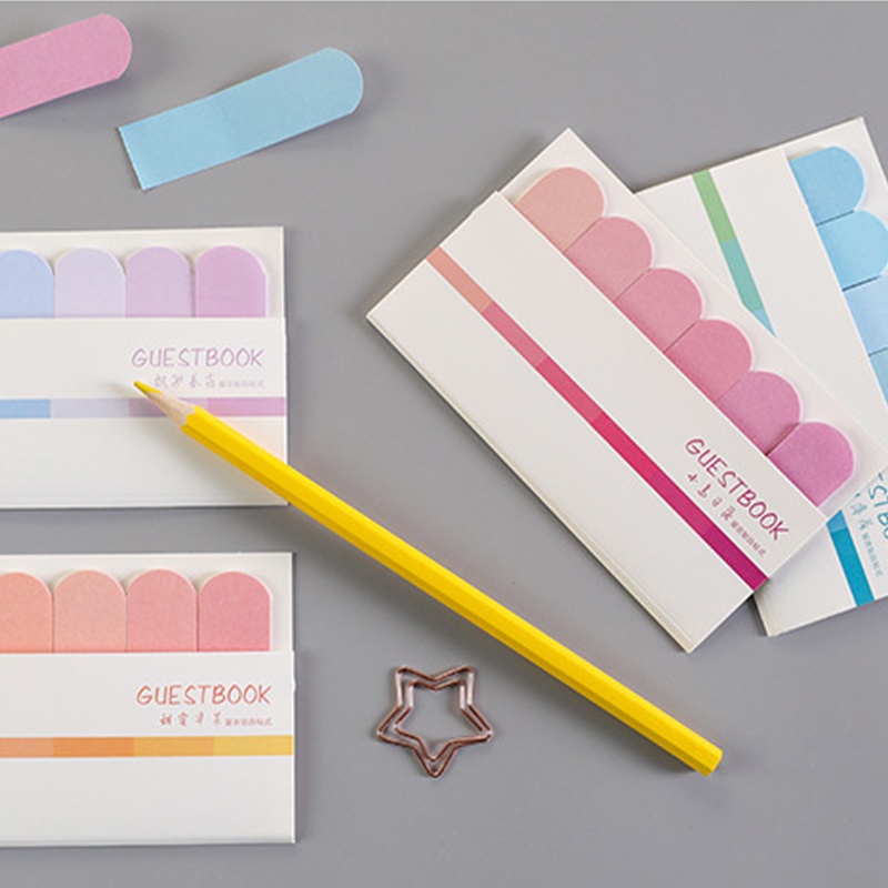 COD❤️Guestbook Memo Mini Sticky Note Polos 6 Baris Lucu Kreatif Enam Warna Notes Siswa Belajar Gradien Catatan Stiker Indeks