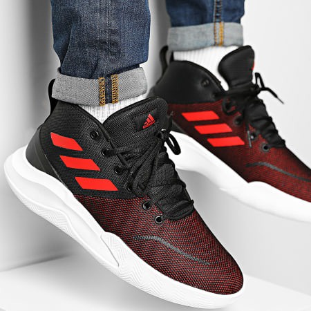 SEPATU BASKET ADIDAS OWN THE GAME BLACK/VIVID RED BNWB