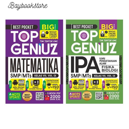 BUKU SOAL BEST POCKET TOP GENIUS MATEMATIKA,IPA SMP