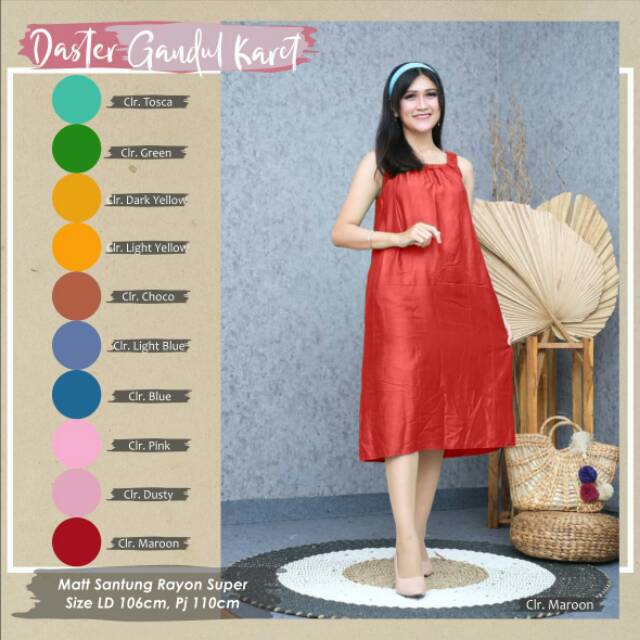 DASTER SEMI PAYUNG GANDUL SERI 10 WARNA PILIHAN CANTIK NYAMAN STOK GANDUL KARET BAHAN RAYON SOLOAN