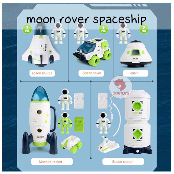 Zoetoys Moon Rover Spaceship | Astronaut Space Shuttle Aerospace Rocket Toys Pretend Play | mainan luar angkasa rocket mobil2an Astronot Edutoys | Cari Kado Natal