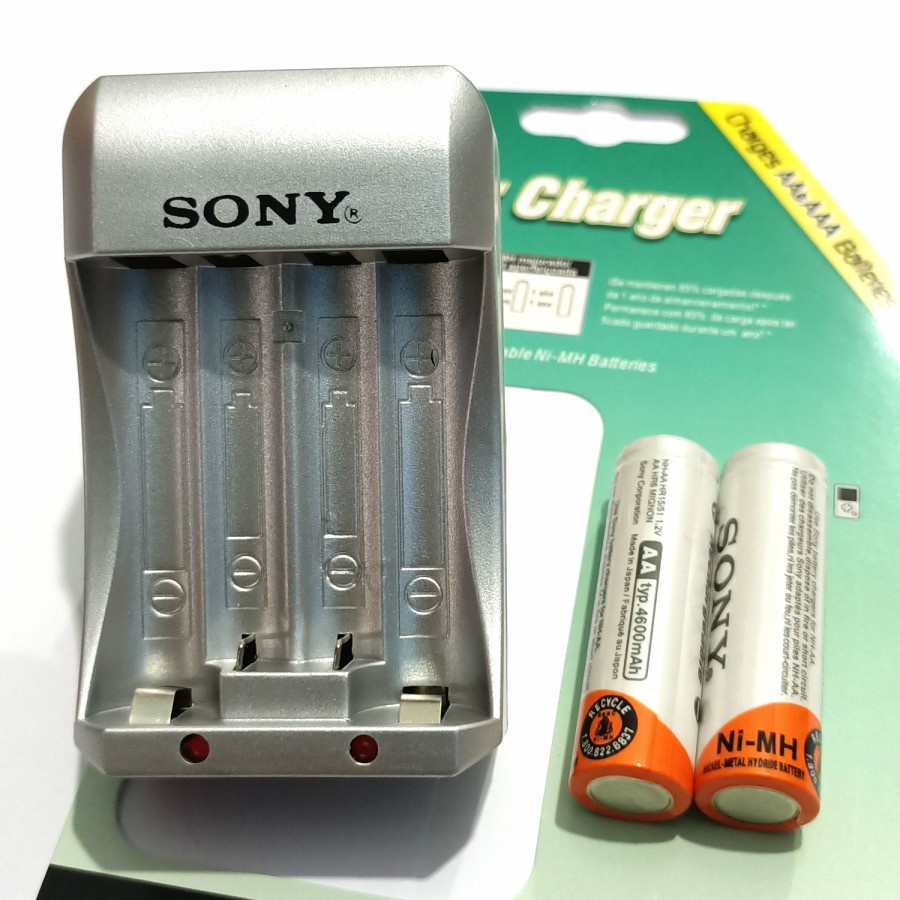 caharger Batre Sony AA/AAA original charger + batre AA ( 2 pcs ) casan batre sony murah grosir