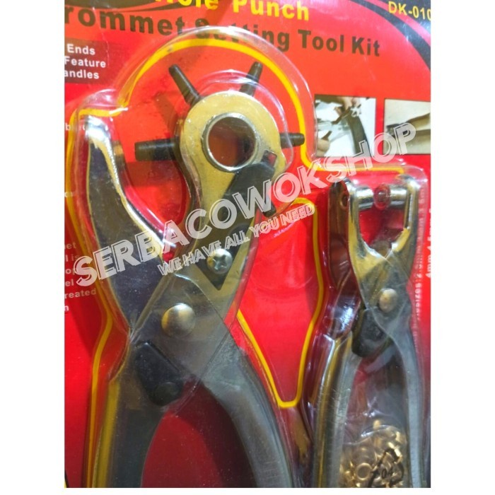 Visking Pembolong Sabuk Gesper Kulit set 2pcs Pembolong Ikat Pinggang