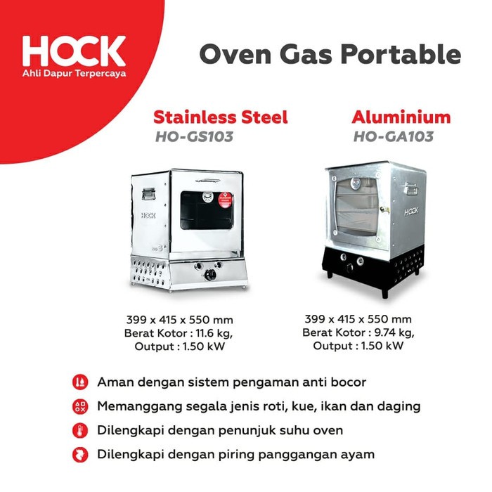 Oven Gas Portable Hock Alumunium GA-103 / Oven Hock Portable HO-GA103