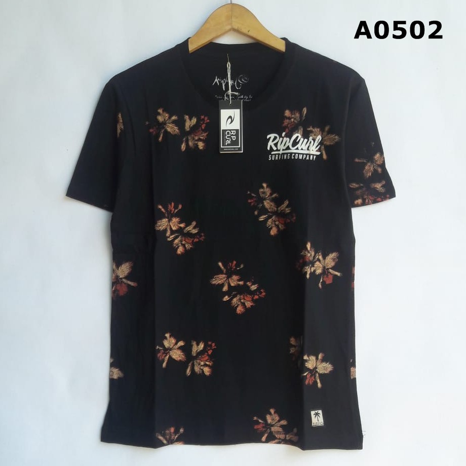 Kaos oblong baju polos 502 ripcurl desain lengan pendek hitam pola keren murah fullprint