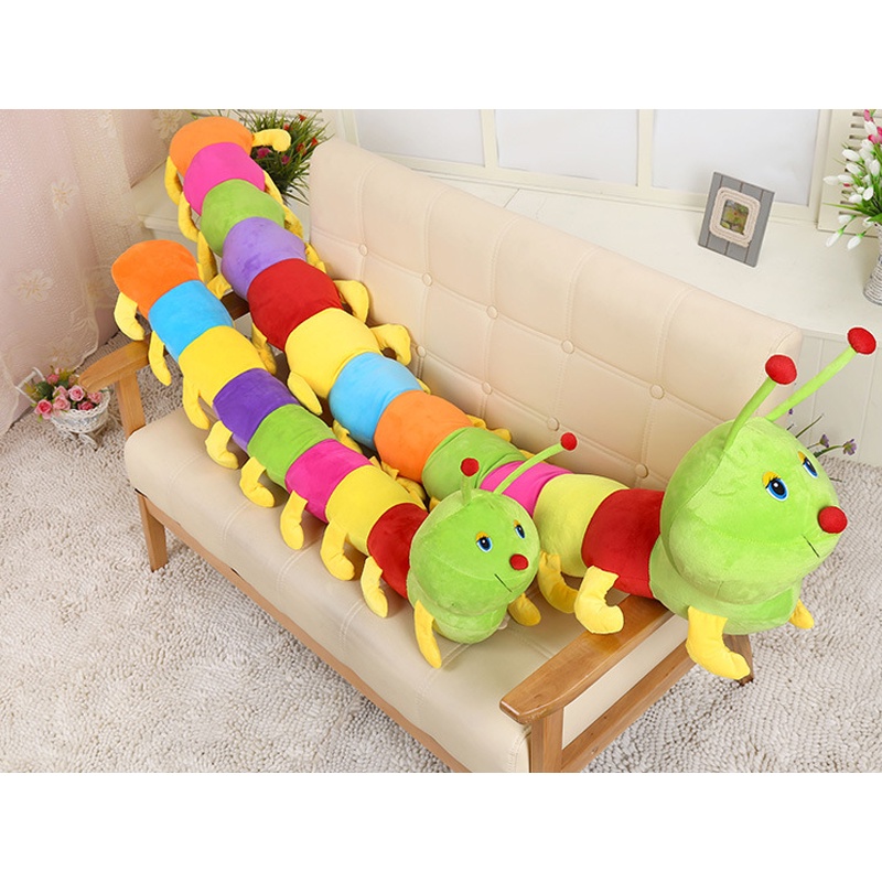 50/60/80/100/120/150cm Colorful Caterpillar Plush Toy Stuffed Animals Doll Long Body Pillow Gift