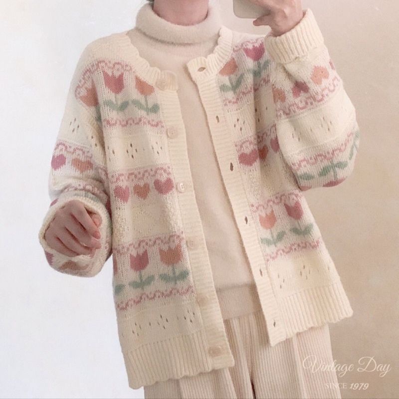 M FESYEN LIPO CARDIGAN KNIT KOREAN STYLE OUTER KOREA BAJU WANITA OVERSIZE LENGAN PANJANG |CARDIGAN P