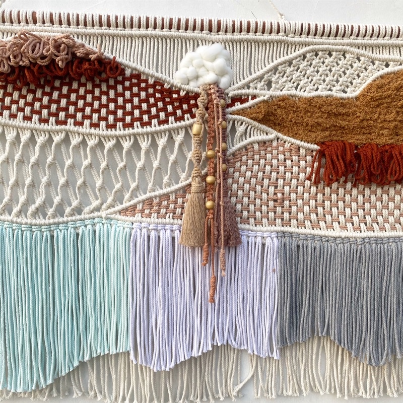 macrame weaving series soft cloudy