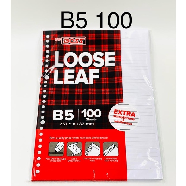 

LOOSE LEAF BIG BOSS B5 100 / Isi Kertas File Binder Big Boss B5 100 Lembar
