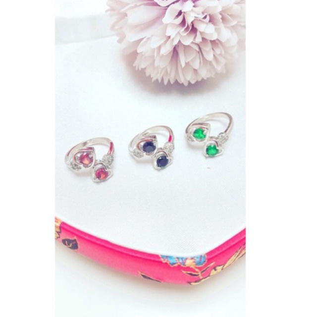 Cincin permata silver Mata warna Xuping