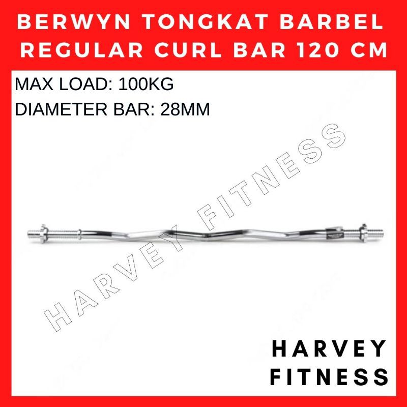 BERWYN REGULAR CURL BAR 120cm BICEP TONGKAT BARBELL