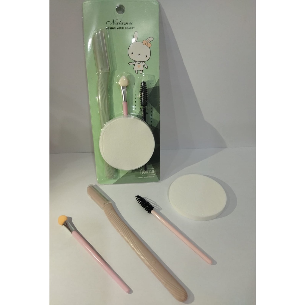 SET ALAT MAKEUP 4 IN 1 EYELASH SET AND SPONGE FACE QUALITY [SWEETSPACE]