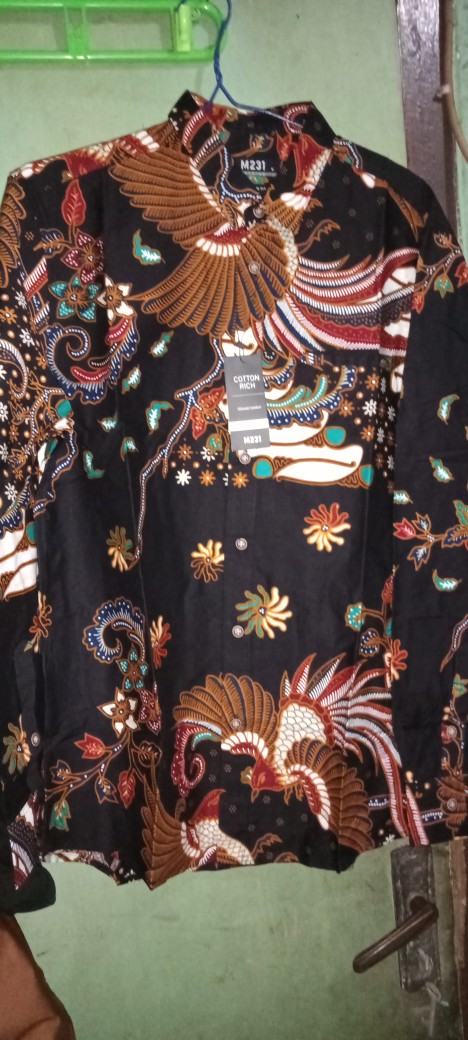 M231 Kemeja Pria Batik Panjang Hijau 1509b