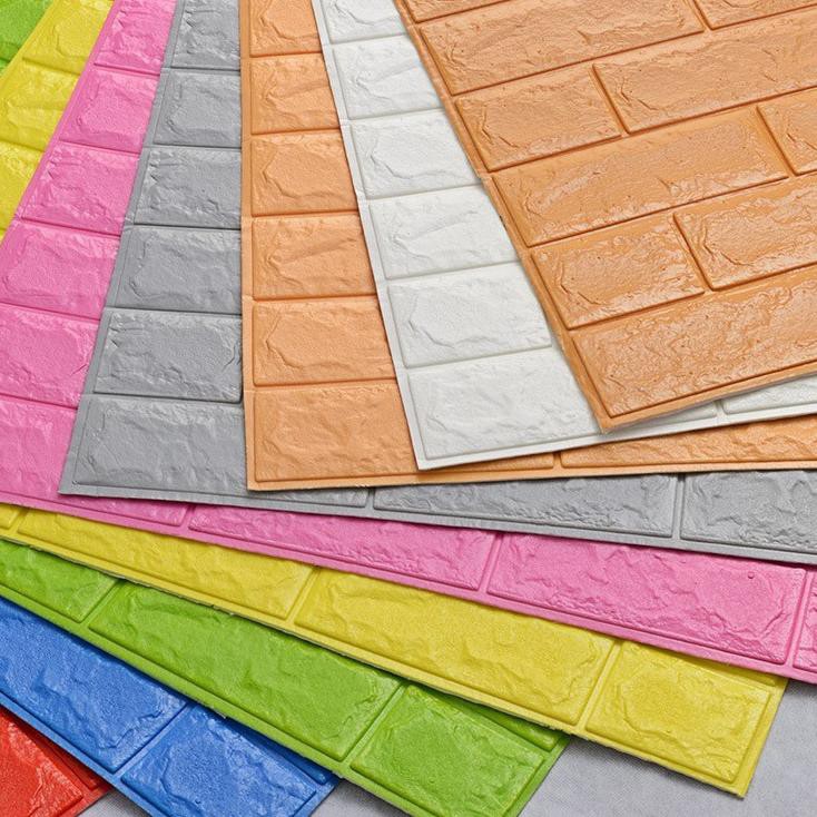 MMTOYS MB290 Wallpaper Dinding Kamar Stiker Dekorasi Dapur Batu Bata Kayu Sticker Wallpaper 3D Foam-1