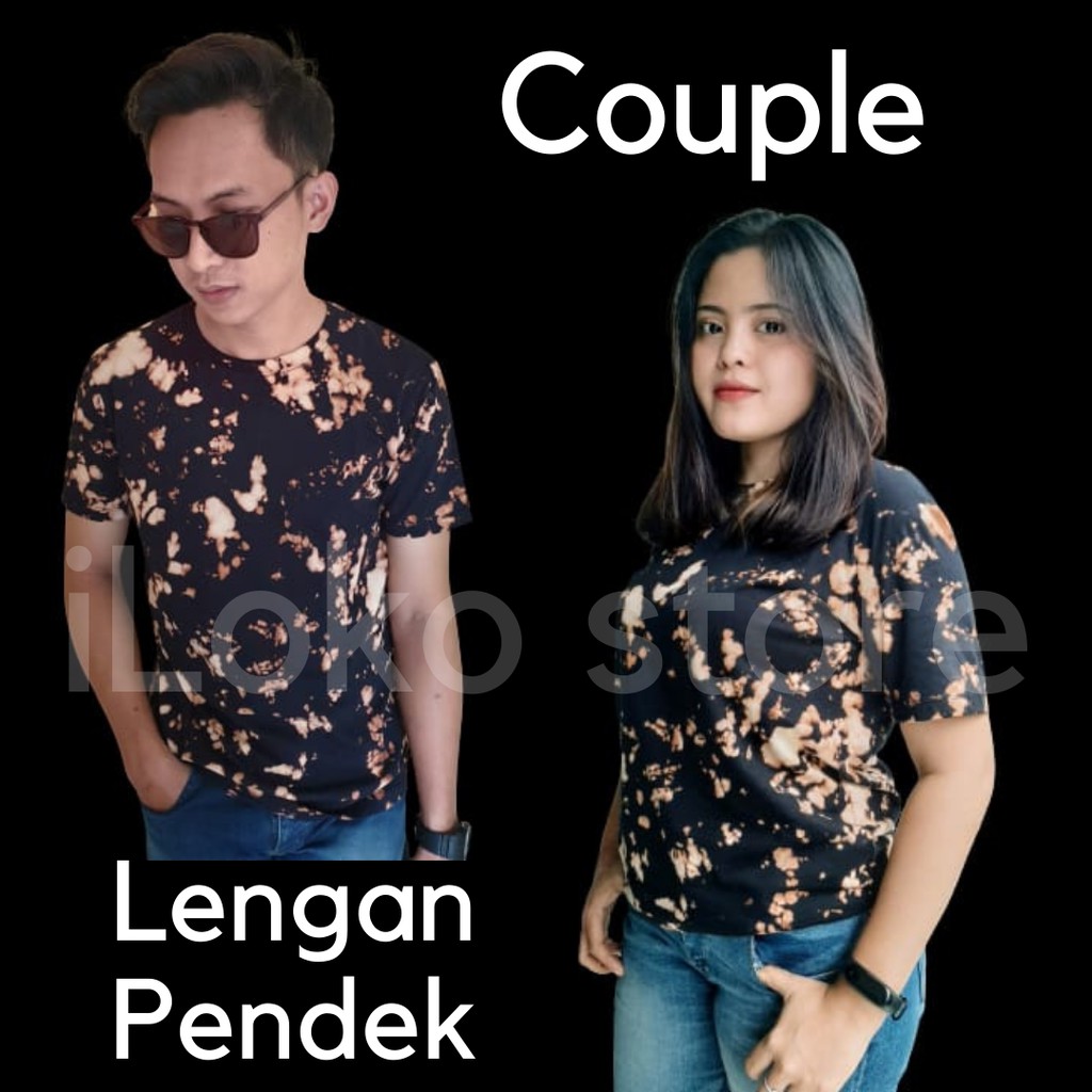 Kaos Tie Dye / Tie Dye Pasangan / Tshirt Tie Dye Couple / Black Tie Dye Couple / Kaos Cowok Cewek