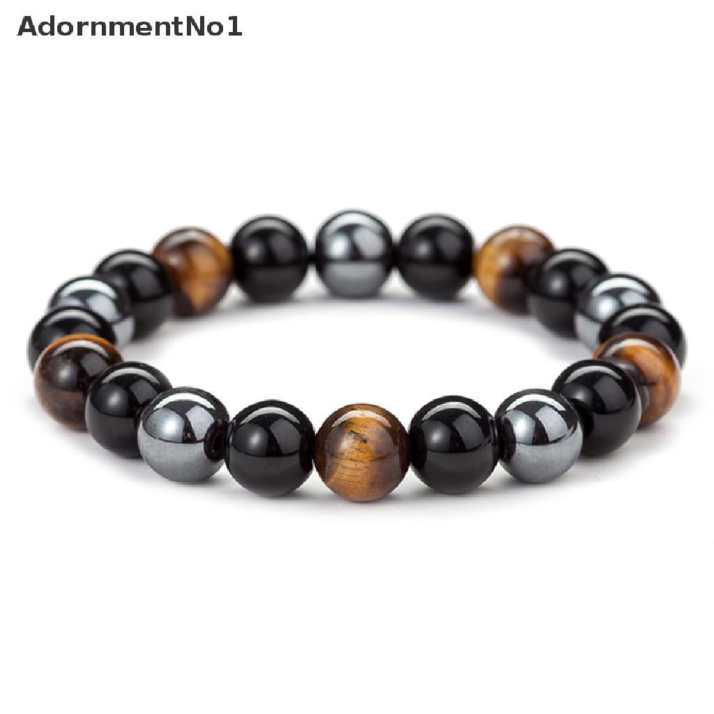 (AdornmentNo1) Gelang Tangan Batu Hematite Magnetik Untuk Kesehatan / Menurunkan Berat Badan Pria