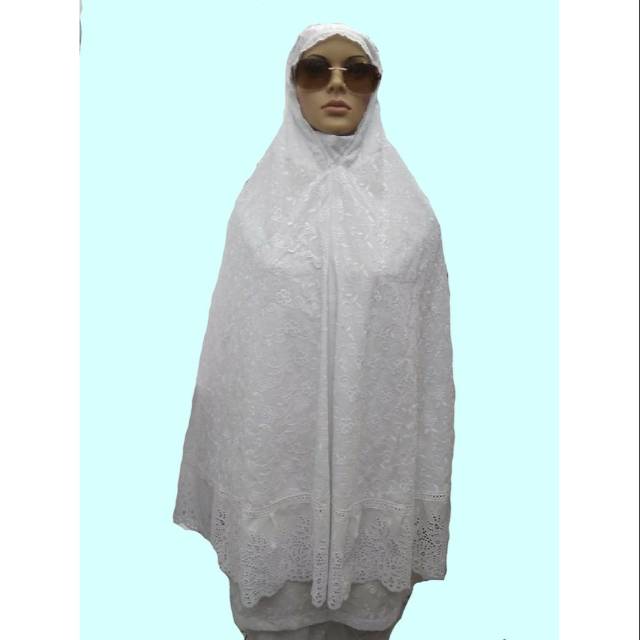 Bergo Katun Paris Renda Kerancang XXL - JUMBO - Perlengkapan Haji Muslimah