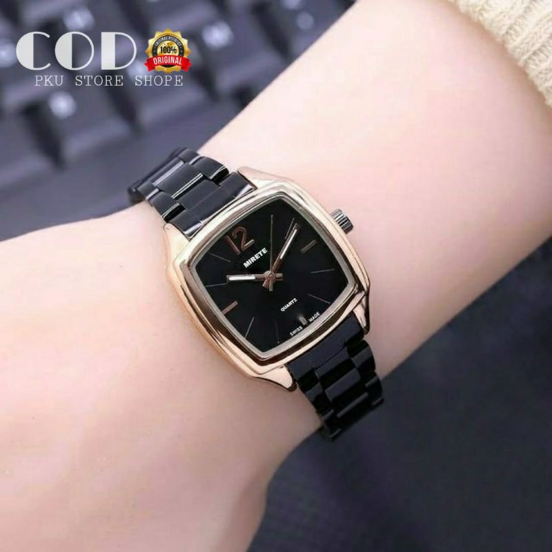 JAM TANGAN IMPORT WANITA/CEWEK FREE BATRAI RANTAI STAINLIS STEL JAM TANGAN KASUAL wanita model oval terbaru jam tangan wanita/cewek terlaris jam tangan wanita murah cod bayar di tempat jam tangan wanita sporty mirete original