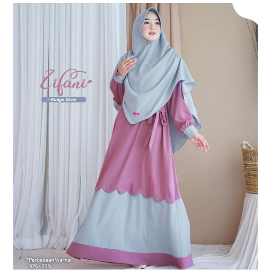 Zifani Set Syari FREE Khimar Baju Gamis Dewasa Syar'i TERBARU Harga Murah TERLARIS - Repyna