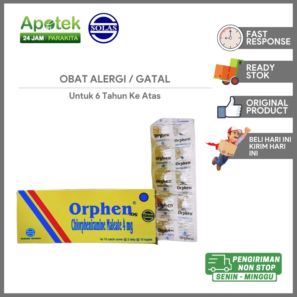 Orphen Tablet Obat Alergi dan Gatal-Gatal Untuk Anak dan Dewasa