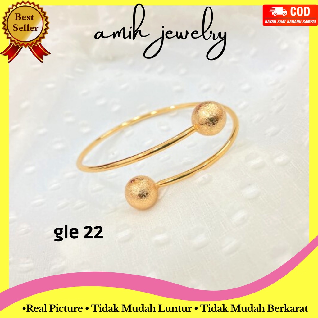 Gelang Tangan Wanita Pentol Rose Gold Titanium Perhiasan Wanita Titanium Aksesoris Fashion Bangle