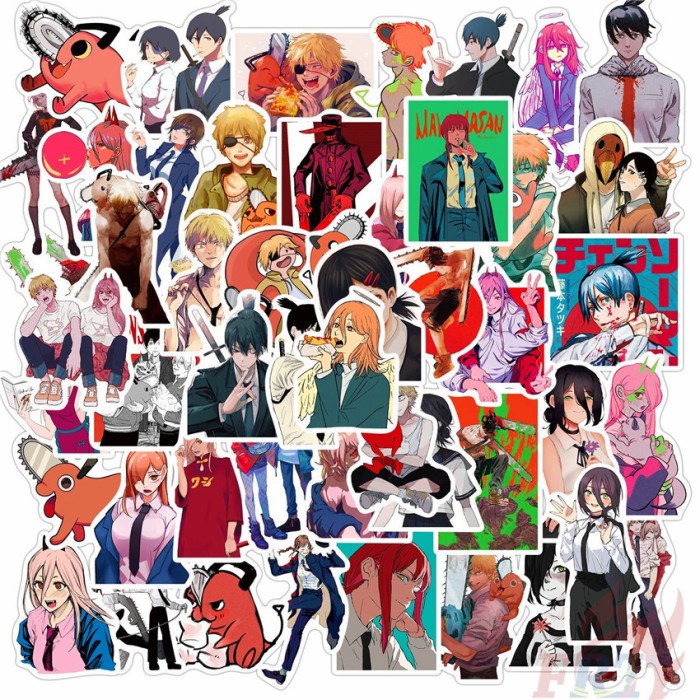 

50pcs Stiker Chainsaw Man sticker anime manga kartun jepang stickers