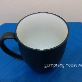 1 pc Mug keramik hitam polos colorful biru tua navy abuabu 