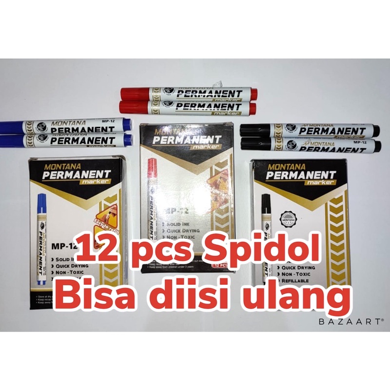 

SPIDOL PERMANEN isi 12 pcs Montana MP12 MURAH EKONOMIS