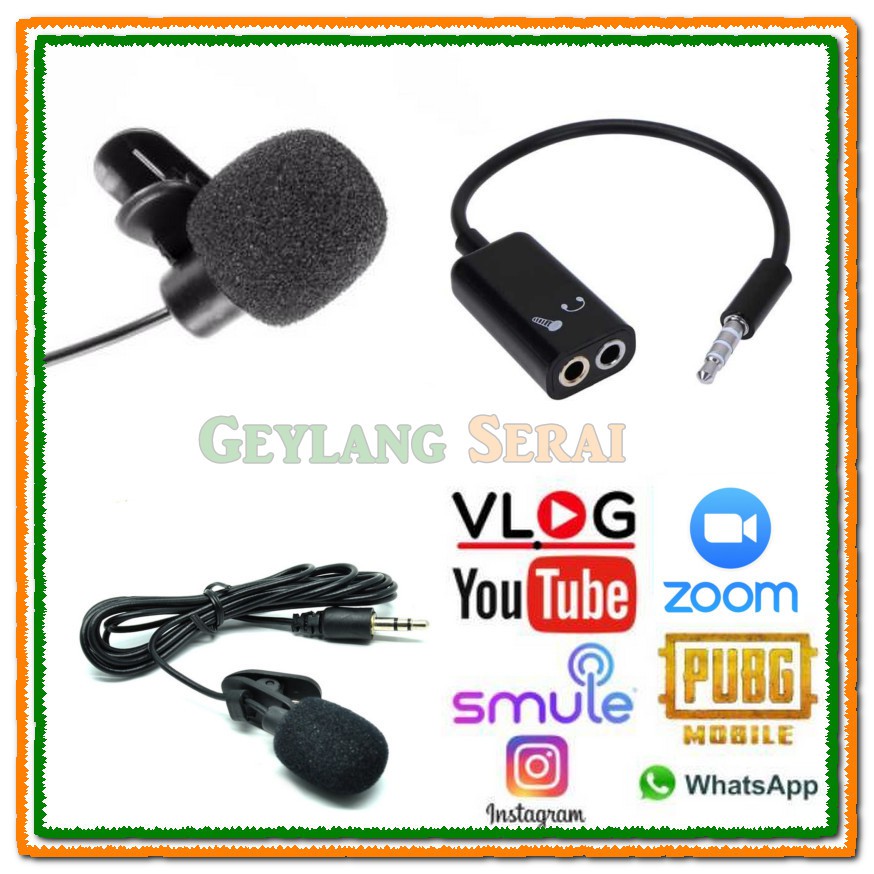 Paket Murah Alat Perekam Youtuber Mic Clip On dan Splitter Audio