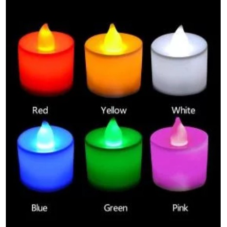 Lampu lilin LED hias Candle Nyala warna warni RGB souvenir unik pernak pernik