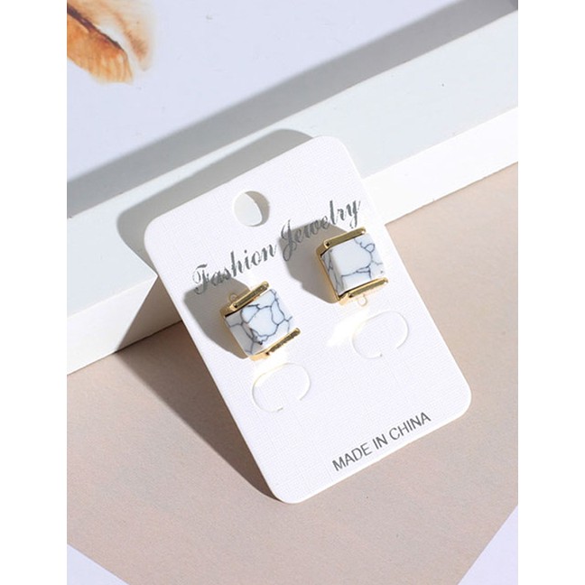 LRC Anting Tusuk Fashion Gold Geometric Inlaid Pine Stud Earrings F61375
