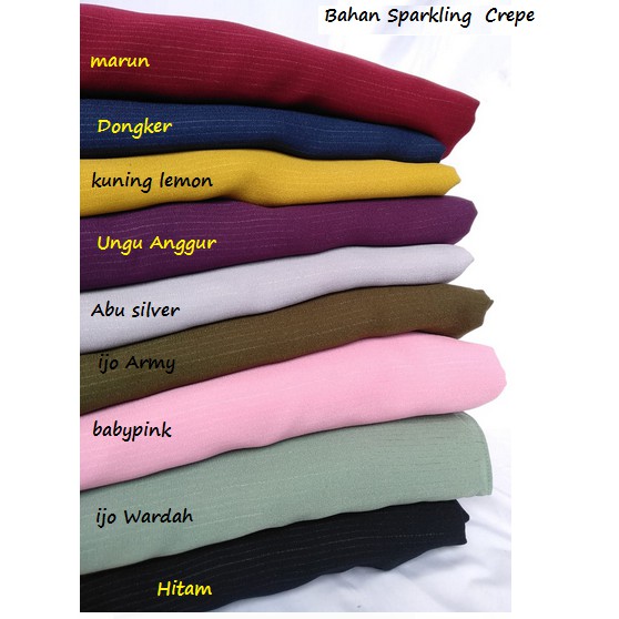 French Khimar Syari Jumbo Bahan Sparkling Crepe Zipper Lengan A12