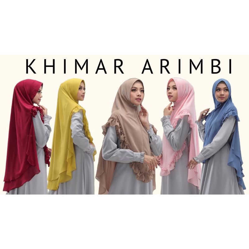 ARIMBI KHIMAR/Jilbab Khimar Terbaru 2022 / Khimar Instant Terbaru / Kerudung Syari Remaja / Hijab In