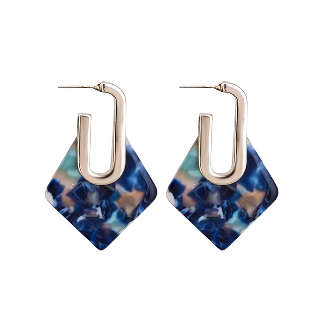 LRC Anting Tusuk Fashion Geometric Shape Decorated Earrings P