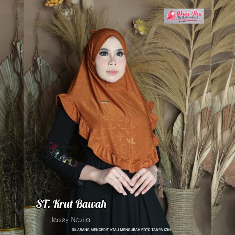 Jilbab doa ibu bergo siria tali rempel bawah jersey nazila