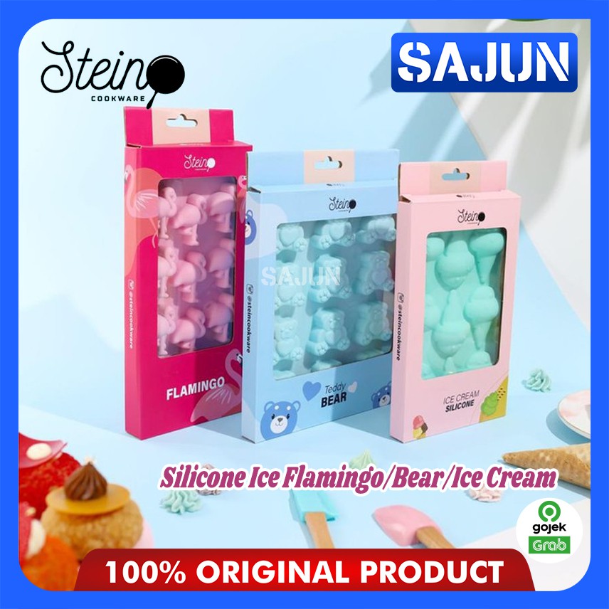 STEIN Cookware Silicone Ice Tray/Mold Flamingo/TeddyBear/IceCream Cetakan ES/Puding