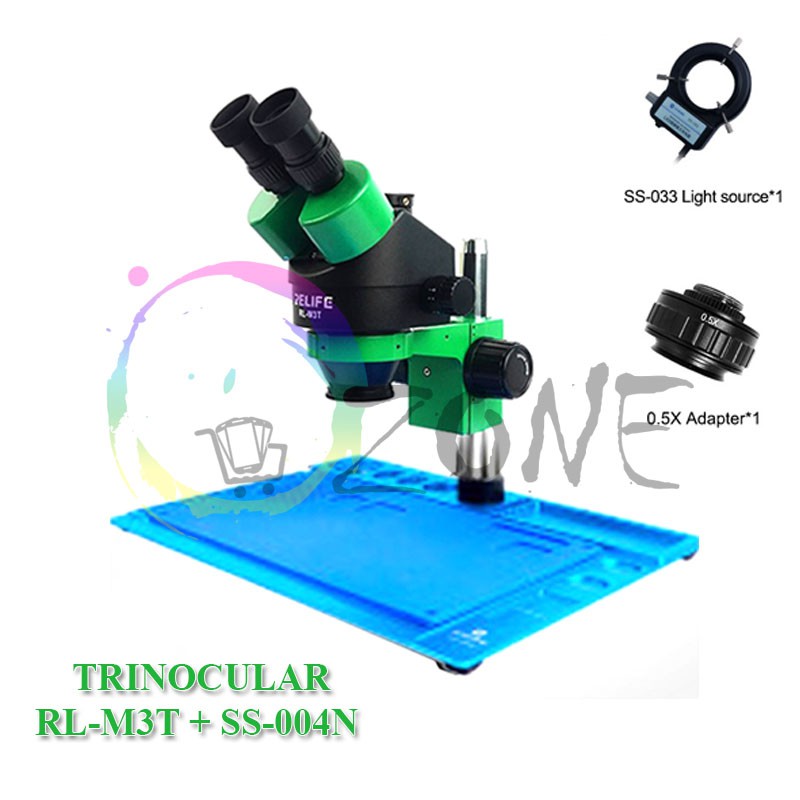 MICROSCOPE MIKROSKOP TRINOCULAR RELIFE RL-M3T + SS-004N + LED LAMP