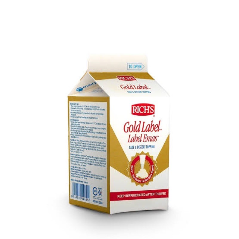 

rich gold label whipping cream 500gr rich’s richs whip wippy