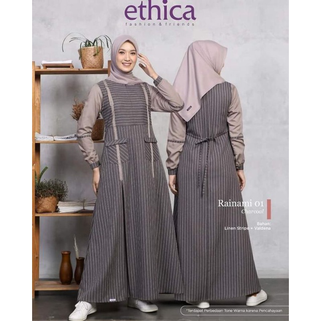 gamis Ethica Rainami 01 charcoal