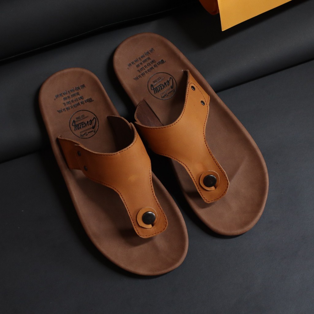 CLOVER|Sandal Kasual Kulit Pria Original Distro Murah Kekinian Model Jepit Terbaru Tidak Licin