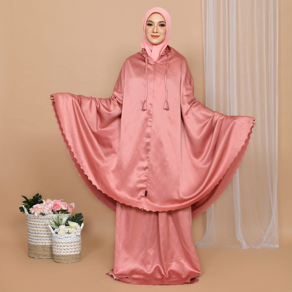 Mukena Laser cut 2 in 1 Traveling Premium Dewasa  Silk Velvet Sutra Jumbo Mewah Humaira