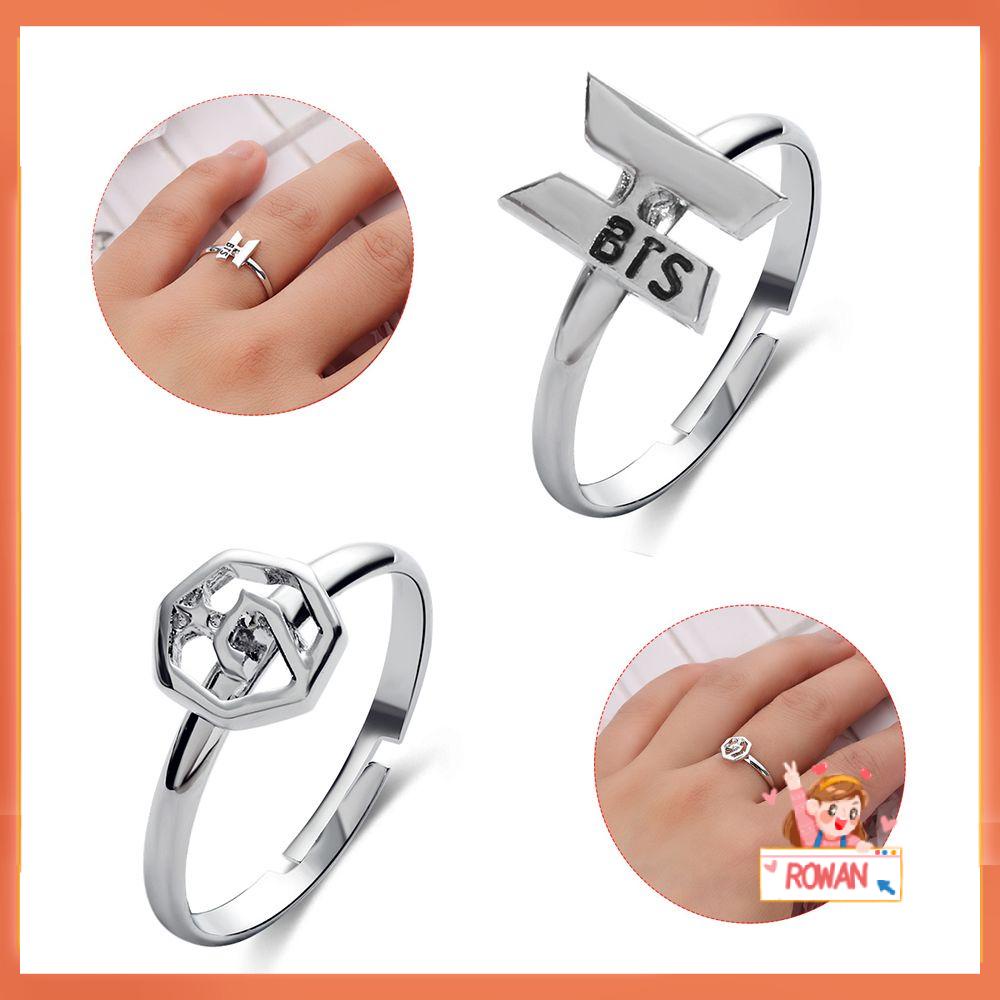 Cincin Jari Adjustable Desain Bunga BTS Untuk Wanita