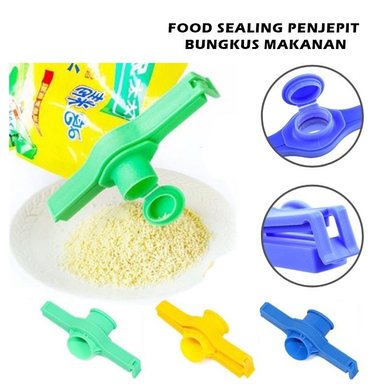 Klip Segel Plastik Penutup Makanan dengan Corong / Penjepit Kemasan Bungkus Makanan Ringan Bumbu Dapur Jepitan Cemilan Snack Sereal / Food Sealing Clip + Nozzle Cap