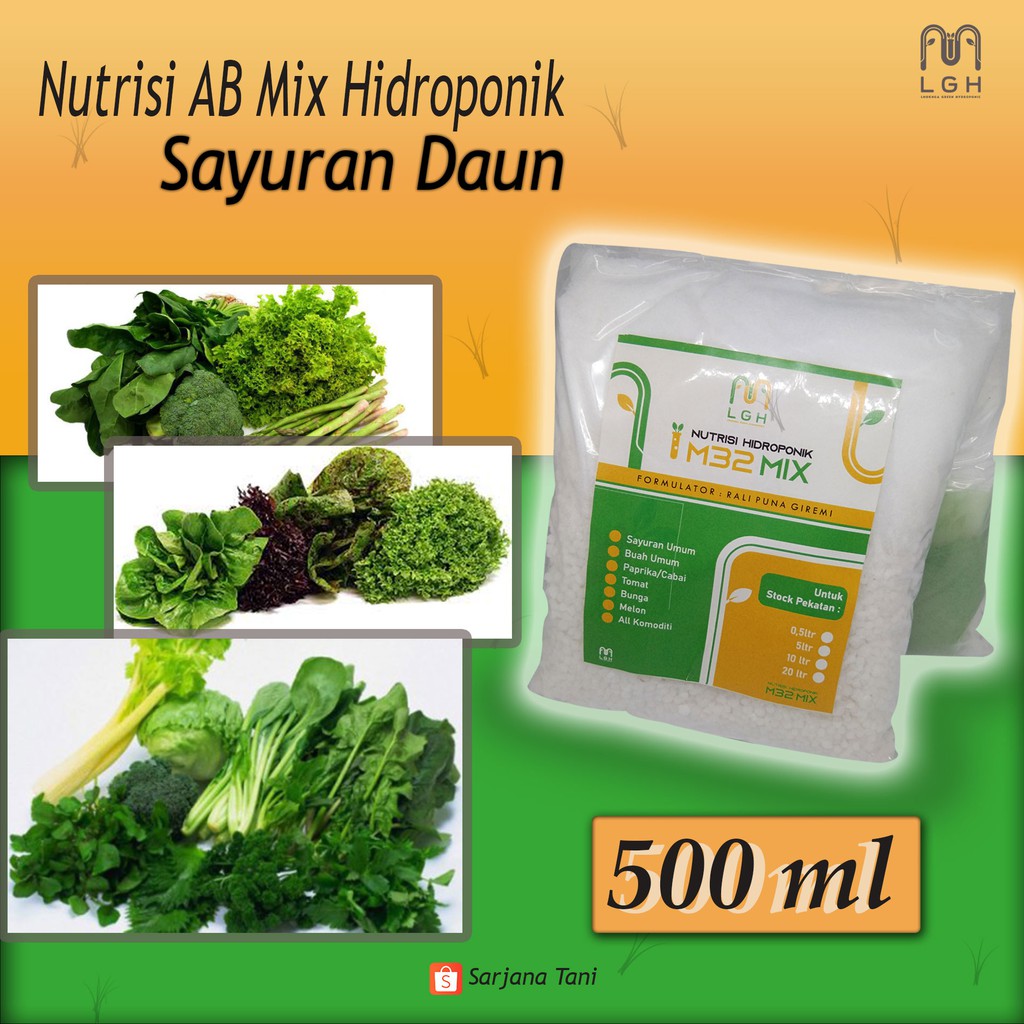 Jual Nutrisi Ab Mixpupuk Hidroponik M32 Mix Nutrient Pekatan 500 Ml Indonesiashopee Indonesia 2397