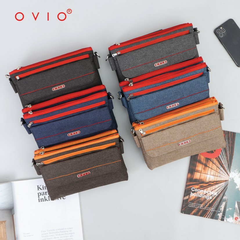 Tas ovio 7616 original tas wanita murah bahan denim jeans